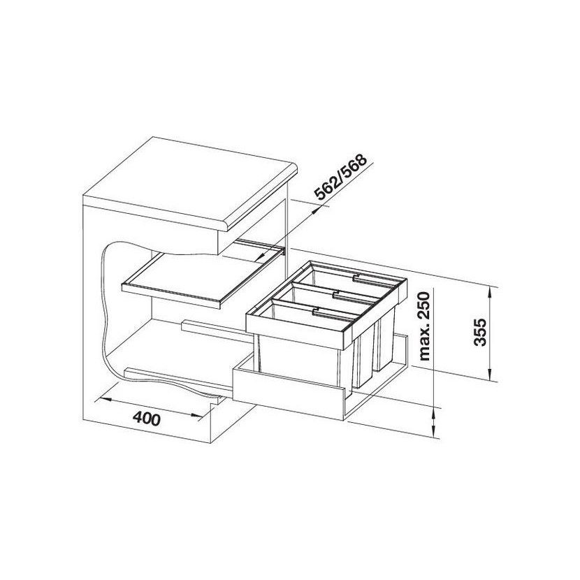 BLANCO 521472 Sorter Flexon II 60/3 3x15l