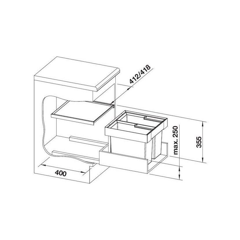 BLANCO 521468 Sorter Flexon II 45/2 2x16l