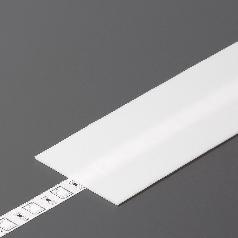 StrongLumio krycí lišta H k profilu Flat násuvná, 1000mm mléčná