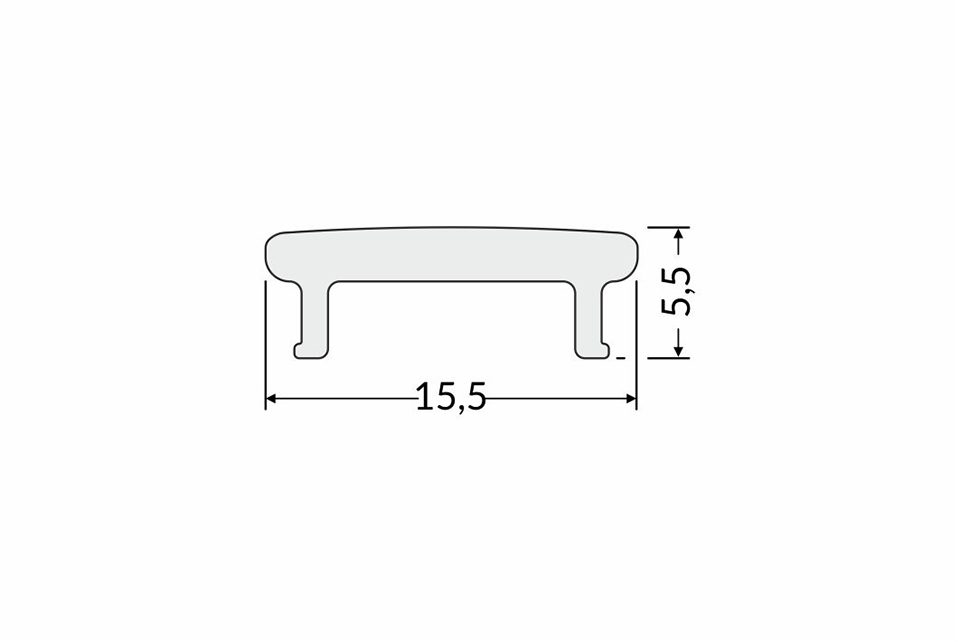 StrongLumio krycí lišta K k profilu Floor naklapávací, 2000mm mléčná