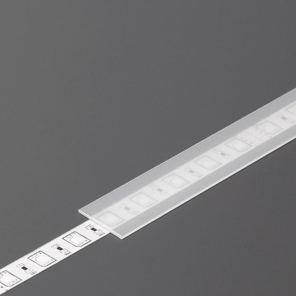 StrongLumio krycí lišta B k LED profilům násuvná, 1000mm průsvitná