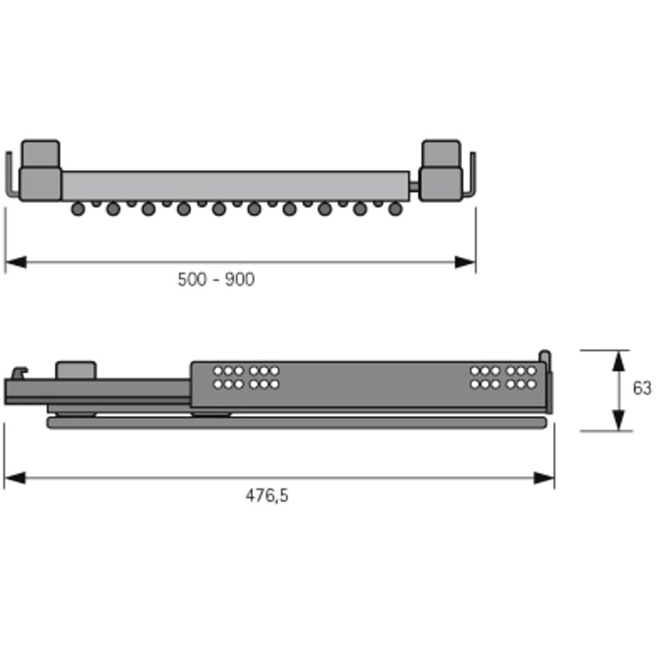 HETTICH 9132918 Amari výsuvný věšák kalhot 700-800