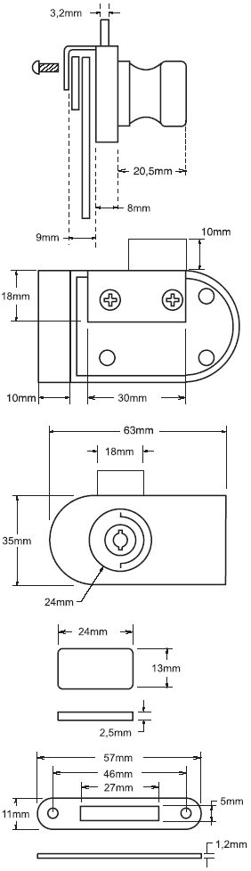 StrongLocks Zámek na dvě skla chrom