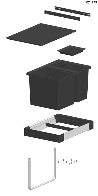 BLANCO 521473 Sorter Flexon II XL 60/3 1x30l+2x8l