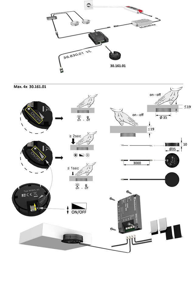 HAL MultiSwitch MagicSwitch podpovrchový vypínač k jednotce Master new
