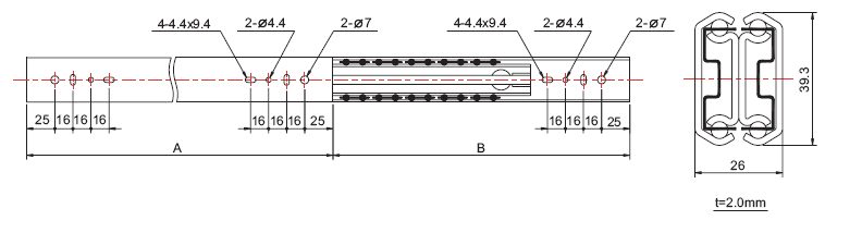 StrongBall S5 kuličkový celovýsuv, 510mm/70kg, s tlumením