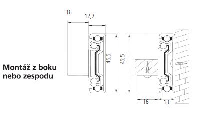 StrongBall S5 kuličkový celovýsuv s podpěrou, 500mm/40kg, bez tlumení