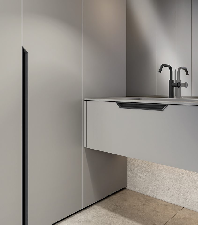 MARELLA DESIGN Narážecí úchytový profil Florida 380 levá černá matná