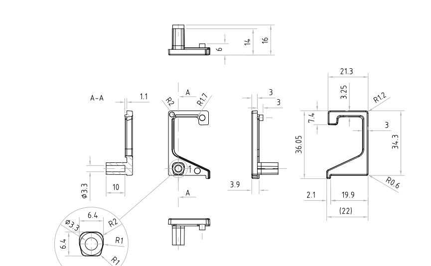 MARELLA DESIGN Otevřená koncovka profilu Florida P+L černá matná