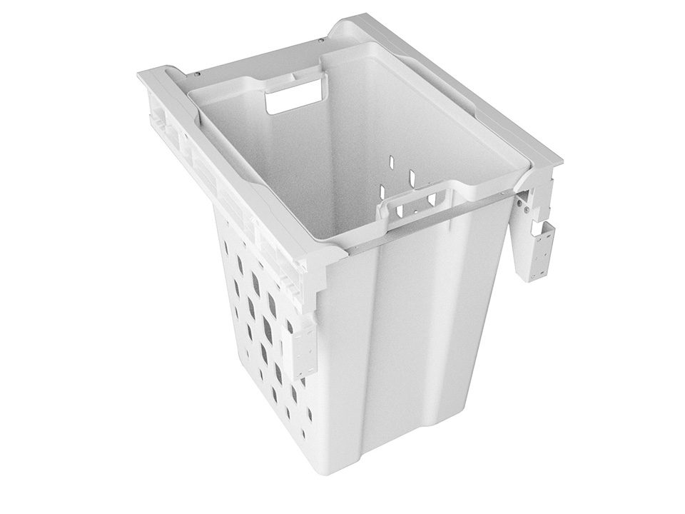 GOLLINUCCI Výsuvný koš na prádlo Linea 560 450mm bez výsuvů bílá