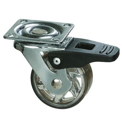 StrongCastors kolečko TOP průměr 50mm transparentní tmavá s brzdou