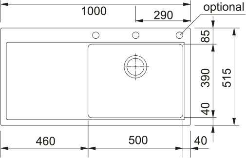 FRANKE Dřez MTG 611/7L 1000x515mm onyx