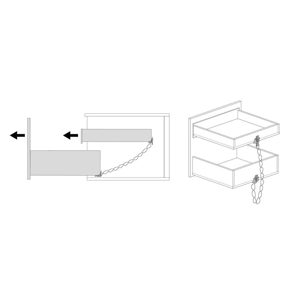 HETTICH 9345018 Synchro Access základní sada pro vnitřní zásuvku