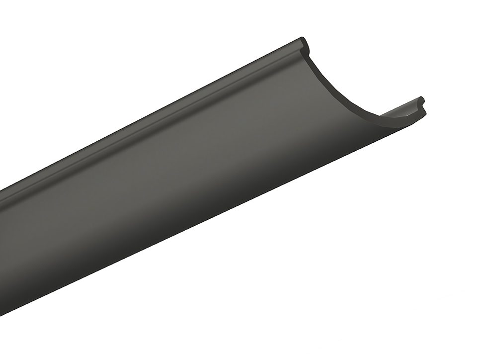 StrongLumio krycí lišta k LED profilům Angular naklapávací, 2030mm černá