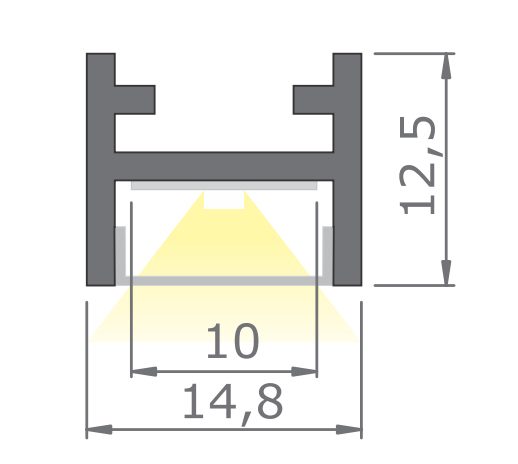 StrongLumio profil LED Maglyte-10, 2030mm, černá elox