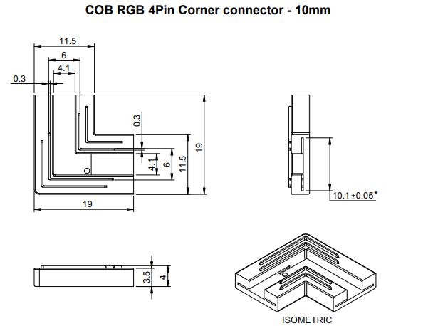 StrongLumio spojka rohová CCT/RGB COB LED pásek 10mm - LED pásek