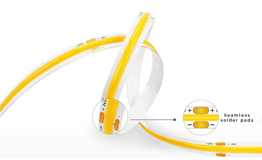 StrongLumio LED pásek COB 24V 5W/m (320 LED/m) 8mm, bílá teplá