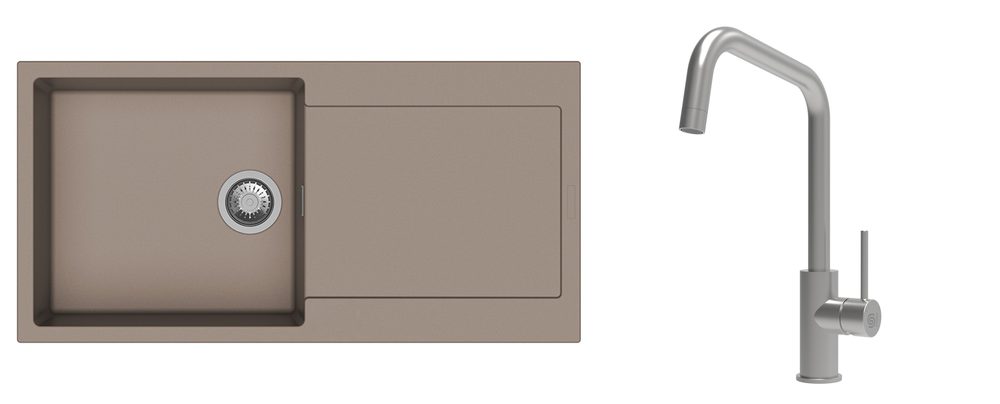 K-StrongSinks S3 Set dřez Zala 1000x500mm granit béžová + Baterie Arda nerez
