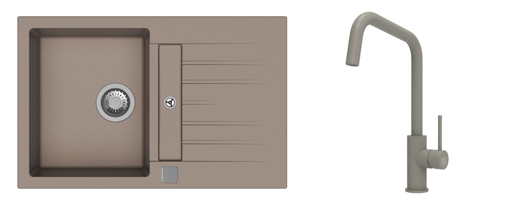 K-StrongSinks S3 Set dřez Vardar 780x500mm granit béžová + Baterie Arda béžová