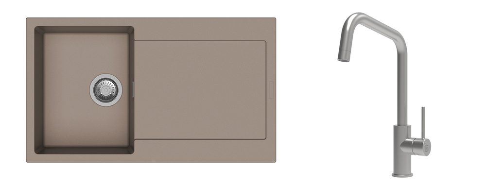 K-StrongSinks S3 Set dřez Zala 860x500mm granit béžová + Baterie Arda nerez