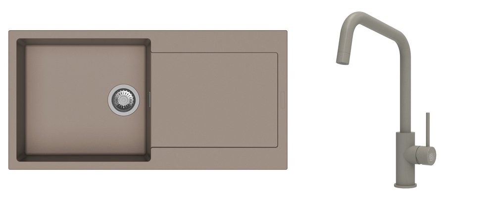 K-StrongSinks S3 Set dřez Zala 1000x500mm granit béžová + Baterie Arda béžová