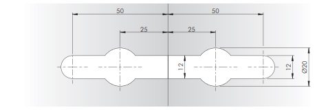 IF K TOP Spojovací kování pro kompaktní desky minimální tloušťky 10mm, 100mm