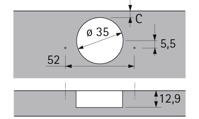 HETTICH 9090270 Sensys závěs dveře 32mm polonaložený 95° TH vrut SiSy