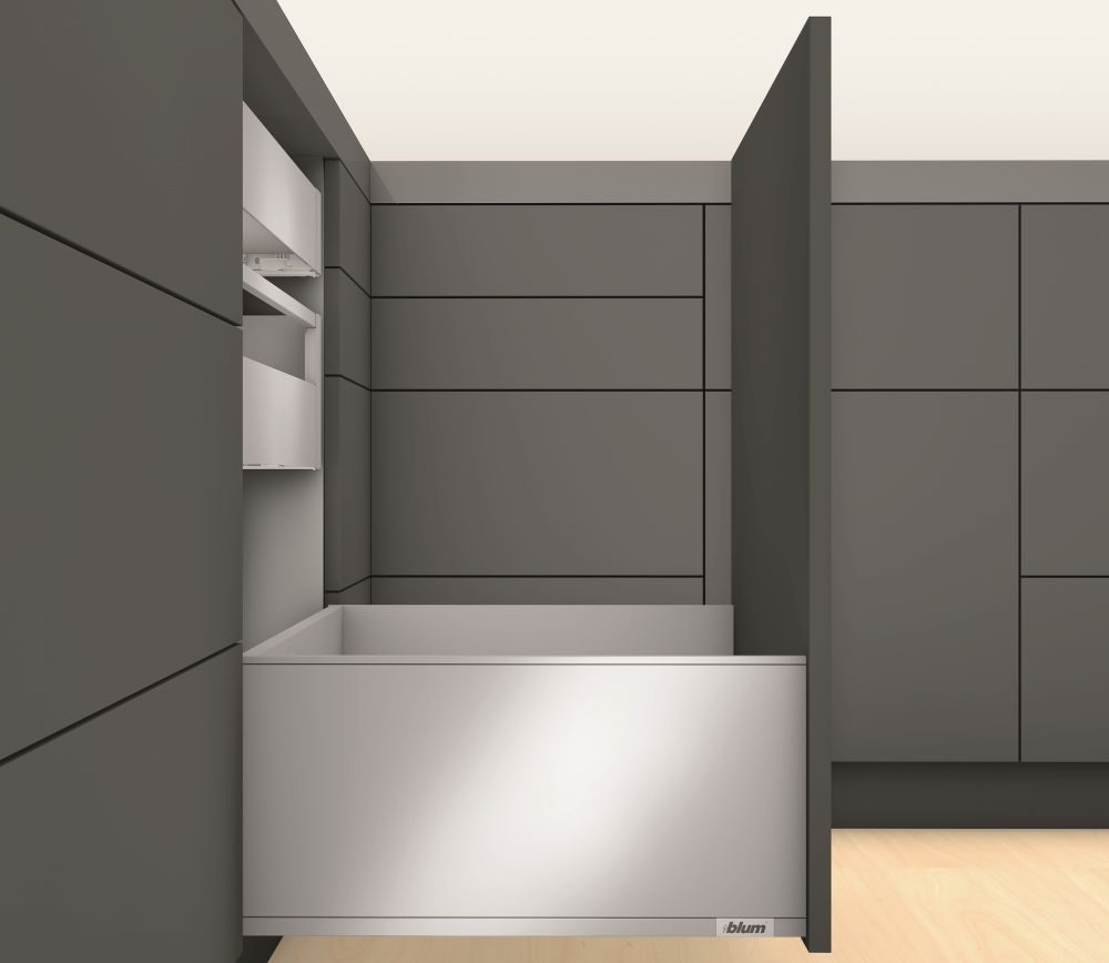 K-BLUM Legrabox, zásuvka F 650mm/70kg, Tip-on, bílá, vrut