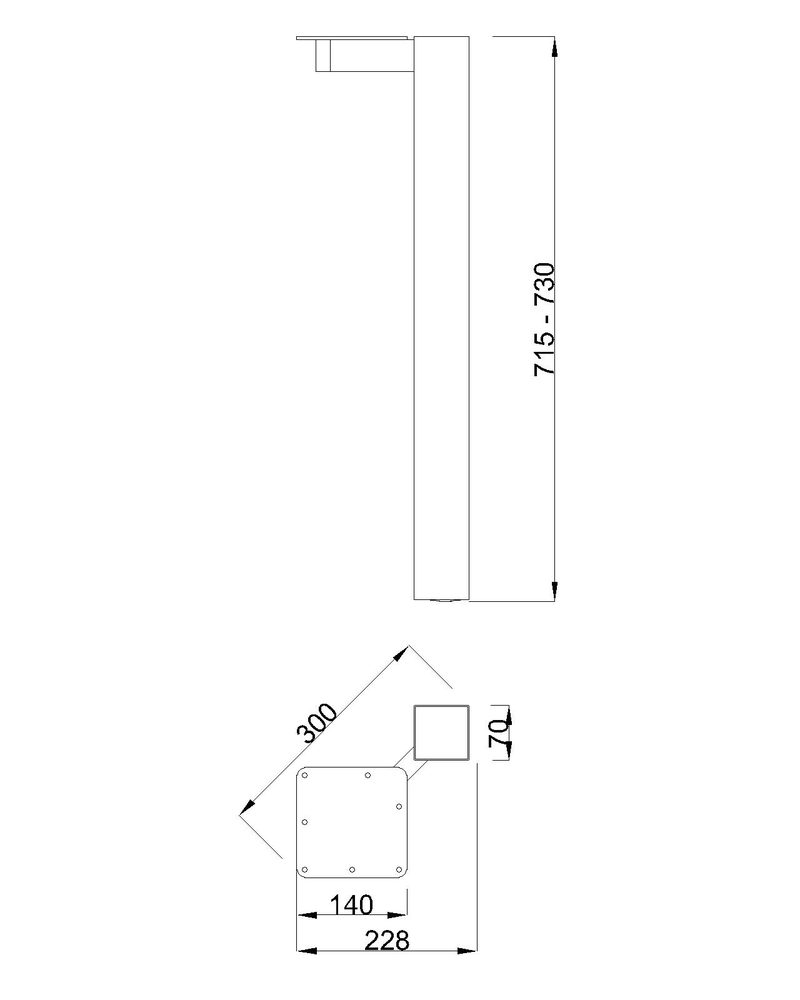 MILADESIGN G5 ST702 stolová noha černá