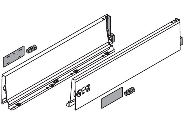 BLUM 378K5002SA Antaro, bočnice K 500mm, bílá, sada