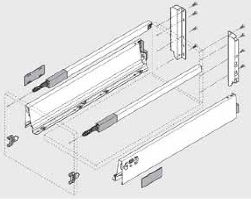 BLUM sada Antaro, zásuvka D 450mm/30kg, Blumotion/TOB, šedá
