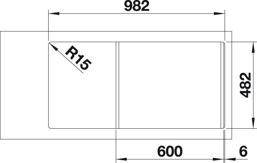 BLANCO 518519 Dřez Livit XL 6 S s excentrem 2 otvory nerez kartáčovaná
