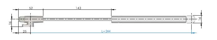 IF plynová vzpěra Kraby, pro horní výklop, polohovací, 244mm/60N