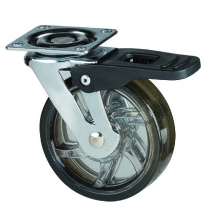 StrongCastors kolečko TOP průměr 75mm transparentní tmavá s brzdou