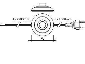 StrongLumio kabel 230V + nožní vypínač, 3,5m 2,5A