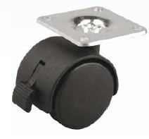 StrongCastors kolečko 30mm plotnička brzda černá