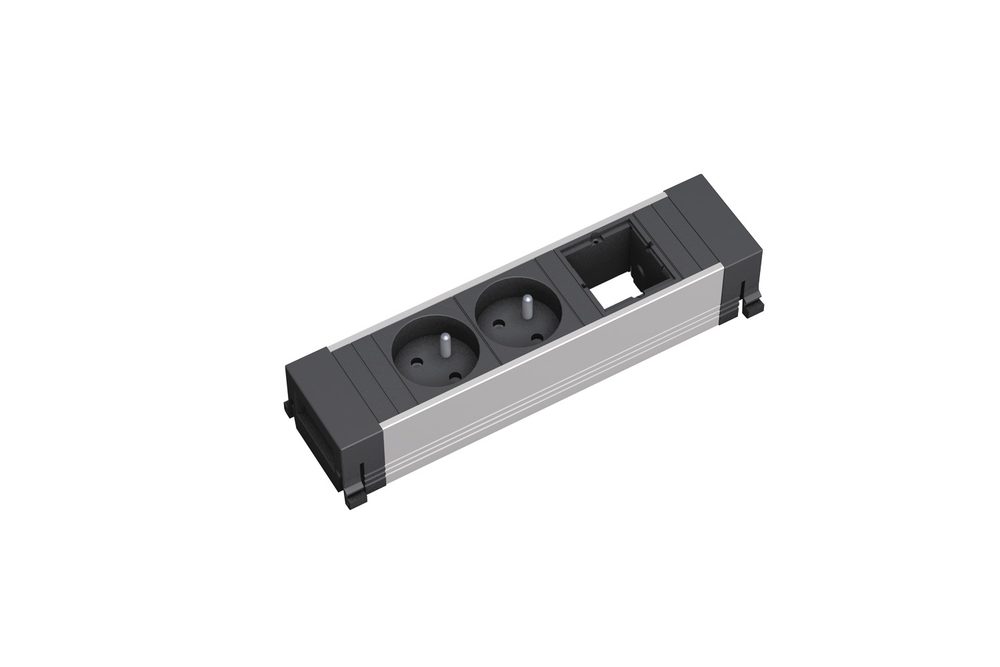 BACHMANN 916.002 zásuvková jednotka 2x 230V Francouzská + 1x volný modul