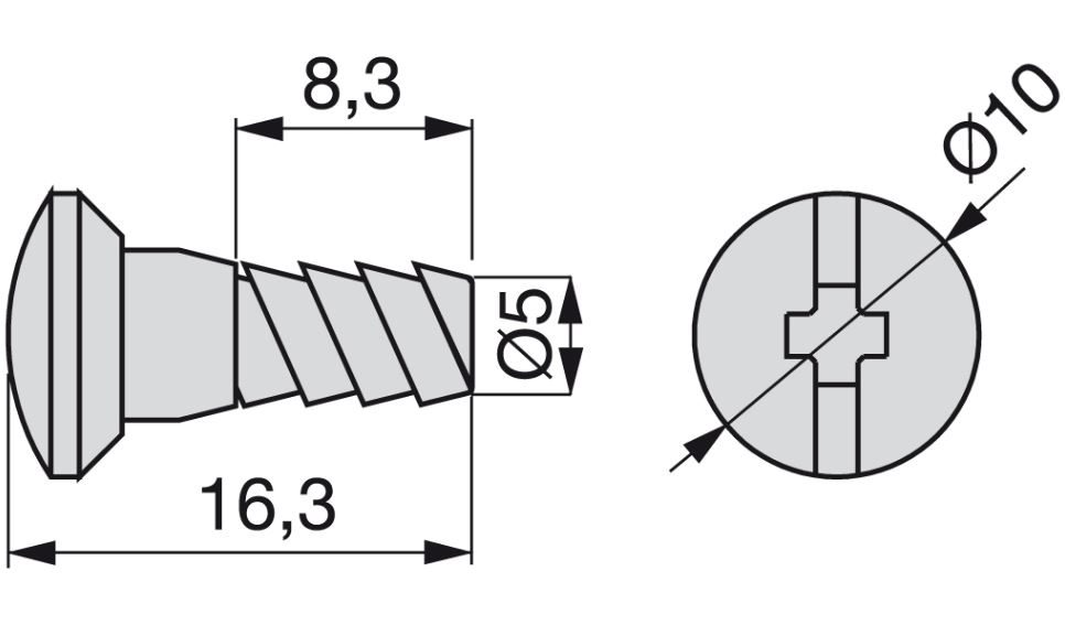 Čep k excentru Luna 14x6mm zinek