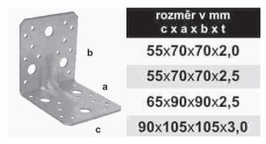 TK-Úhelník kombinovaný s prolisem 55x70x70x2mm