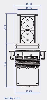 BACHMANN 928.007 elektrická zásuvka Elevator home, 2x 230V Francouzská nerez