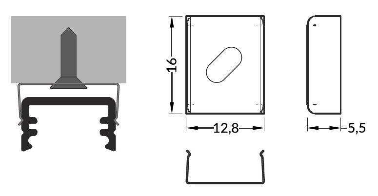 StrongLumio úchyty pružinové Smart 10/Slim 8, inox (pár)