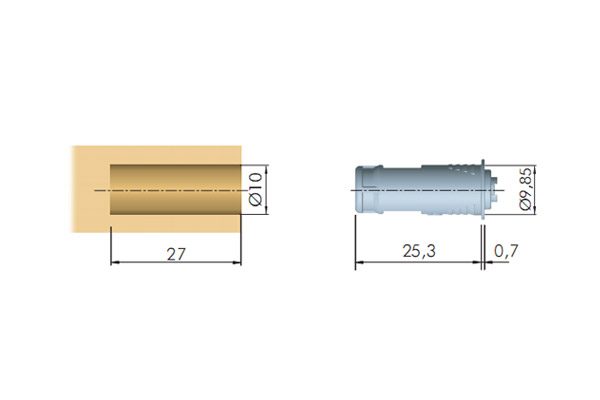 IF zápustný magnet K-Lock 10x27mm šedá