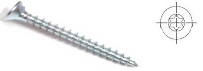 StrongFix Vrut TX 4x30mm zápustná hlava zinek bílý