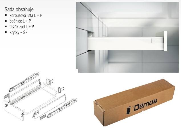 BLUM sada Antaro, zásuvka M 270 mm/30kg, Blumotion/TOB, šedá