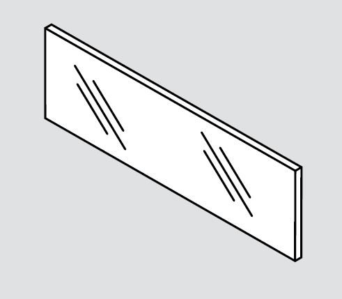 BLUM ZE7W1082G Legrabox, čelní sklo vysoké 138/1200 mm