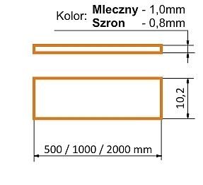 StrongLumio krycí lišta A k profilu Slim 8/Smart 10 násuvná, 1000mm mléčná