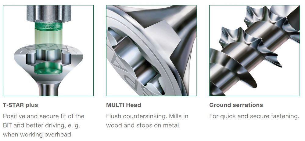 SPAX vrut 5x100/61mm zápustná hlava TXS,W,4C MH částečný závit