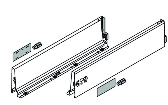 BLUM 378K6002SA Antaro, bočnice K 600mm, šedá, sada