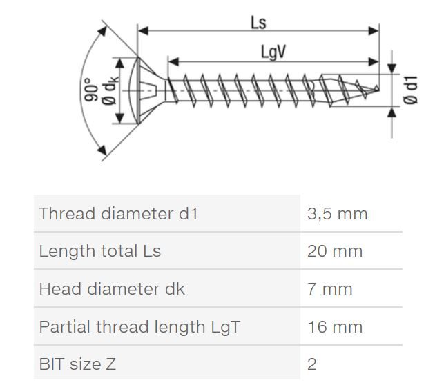 SPAX vrut 3,5x20mm čočkovitá hlava PZ Ni 4C (PANT)