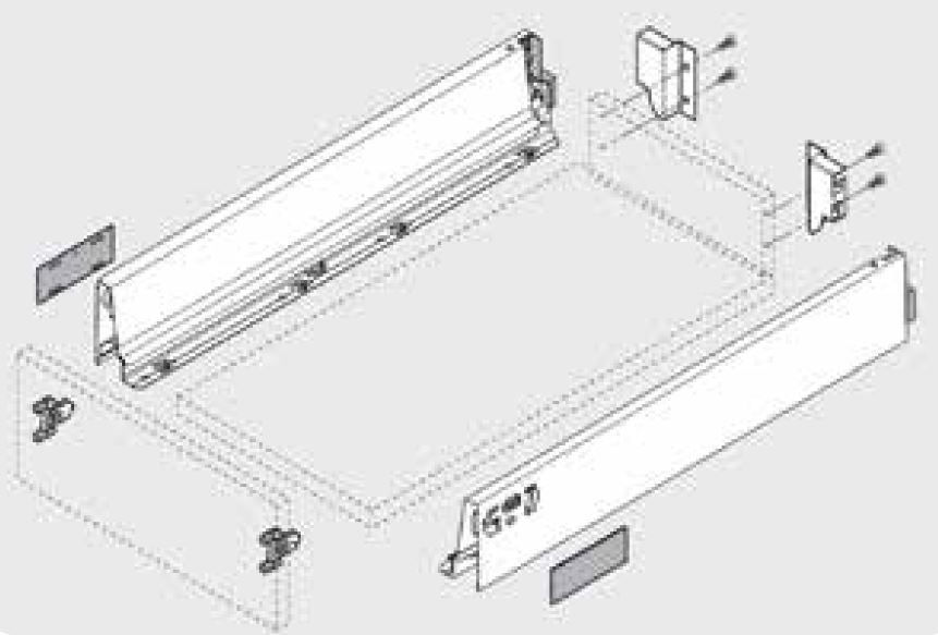 BLUM sada Antaro, zásuvka M 450mm/30kg, Blumotion/TOB, šedá